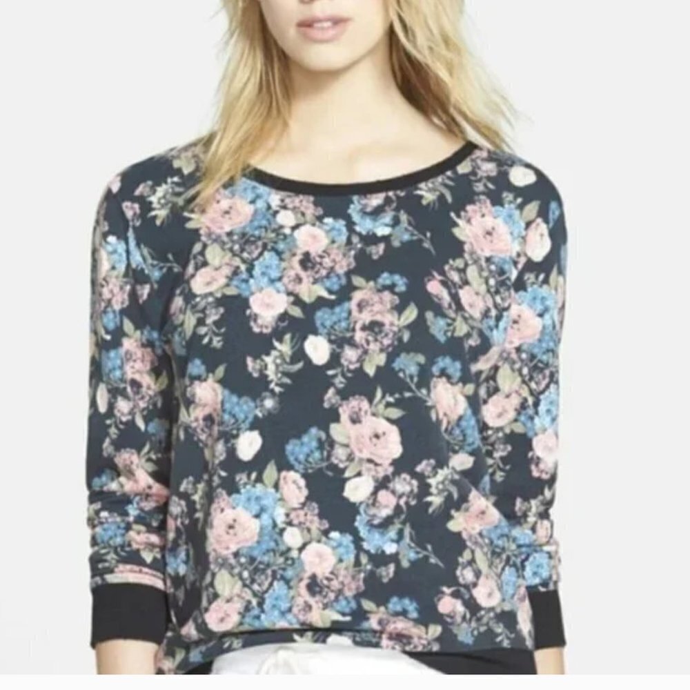 Hinge Floral Crew Neck Sweatshirt